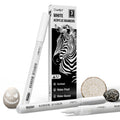 JusArt 3 Pack White Permanent Markers, 0.7mm Fine Point Acrylic Paint Pens for Rock Painting, Art Projects, Ceramic, Glass, Wood, Metal, Fabric, DIY, Ideal White Acrylic Marker for Art Supplies