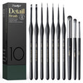 JusArt 10-Piece Detail Paint Brush Set, Miniature Paint Brushes for Models, Acrylic Oil Watercolor, Professional Fine Detail Brushes for Adults & Miniature Painters